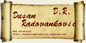 Dušan Radovanković vizit kartica